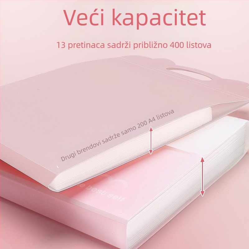 13-dijelni harmonika-organizator za učenike, prijenosni, velika kapaciteta, razvrstavanje po predmetima