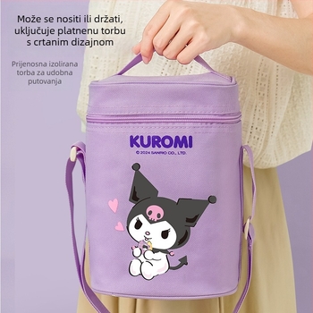 3-razinska izolirana kutija za obrok od 316 inoxa, karikaturnog dizajna, zaštita od opeklina, kapacitet 2 L