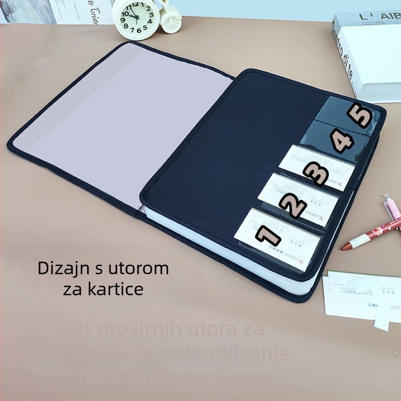 25‑dijelna akordeonska fascikla za A4 dokumente, višeslojni organizator, platnena torba za pohranu