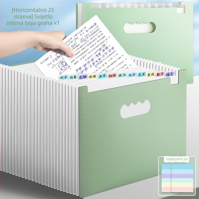 A4 organizator dokumenata s 25 pretinaca, prijenosni akordeonski dizajn, horizontalni ili vertikalni stil