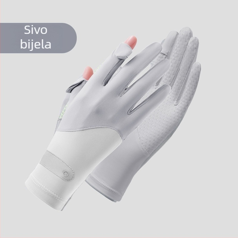 Rukavice za biciklizam od ledene svile s UV zaštitom, lagane i prozračne za proljeće i ljeto, s protivkliznim slojem, kompatibilne s dodirnim zaslonom