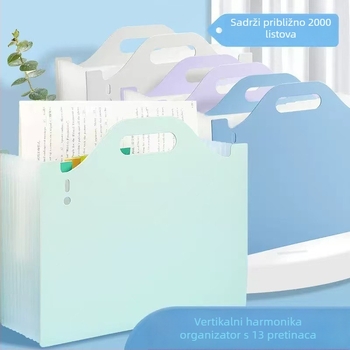 A4 harmonika mapa s 13 pretinaca, velika kapaciteta za dokumente, stolni organizator
