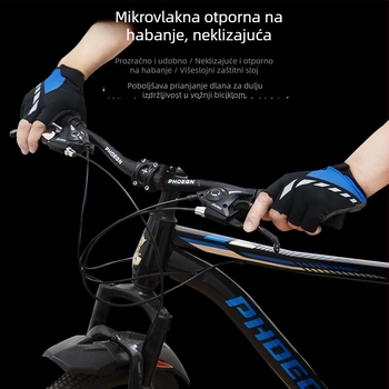 Ljetne prozračne rukavice za vožnju biciklom, s polugom prsta, otporne na klizanje i ublažavanje udaraca, za cestovne bicikle i motocikle