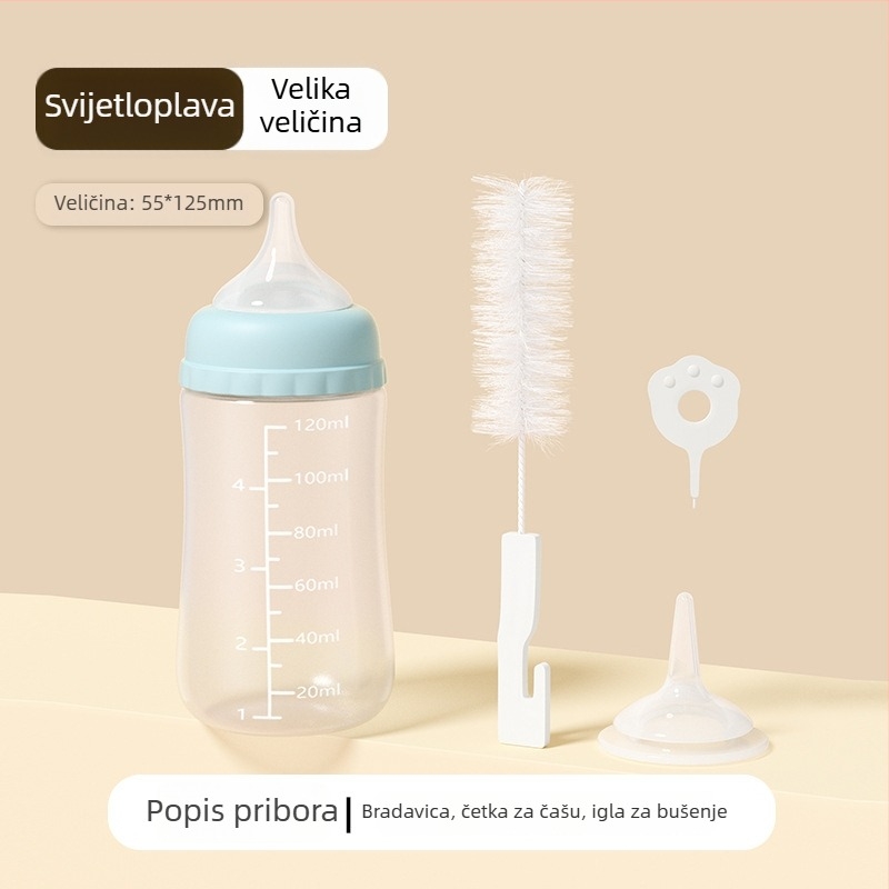 Set bočica za hranjenje kućnih ljubimaca s velikim otvorom za mačiće i štenad, s više silikonskih bradavica i četkicom za bočicu