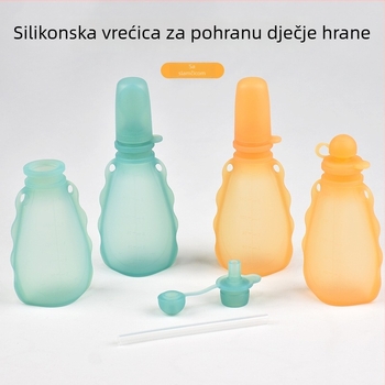 Silikonska vrećica za pohranu mlijeka za bebe, prijenosna vrećica za dječju hranu i voćni pire, 180 ml, sladak stil