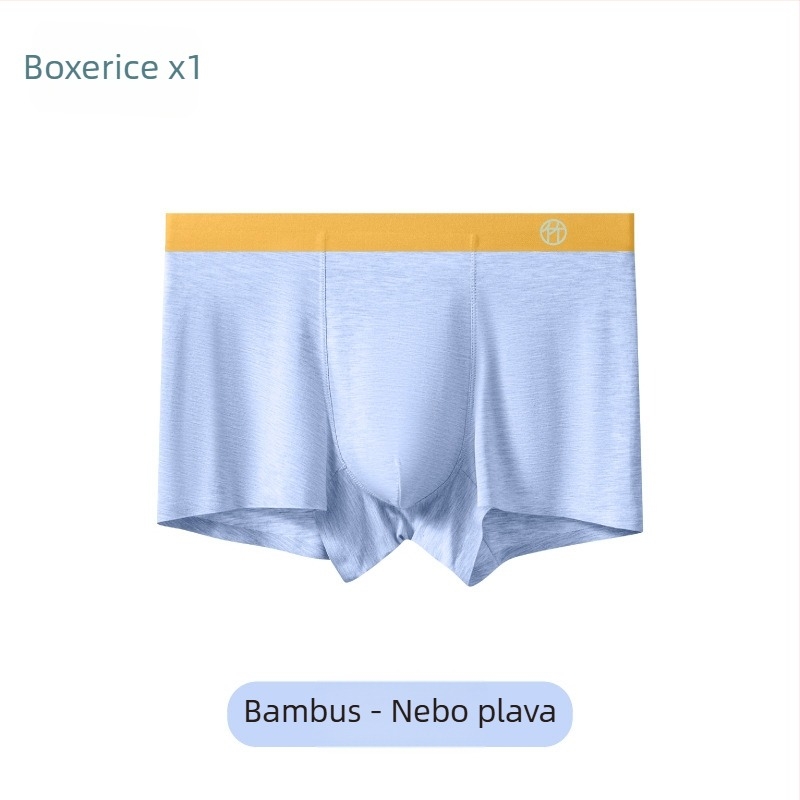 Muške bokserice od bambusovih vlakana, srednje visoki pojas, antibakterijske, prozračne, jednobojne