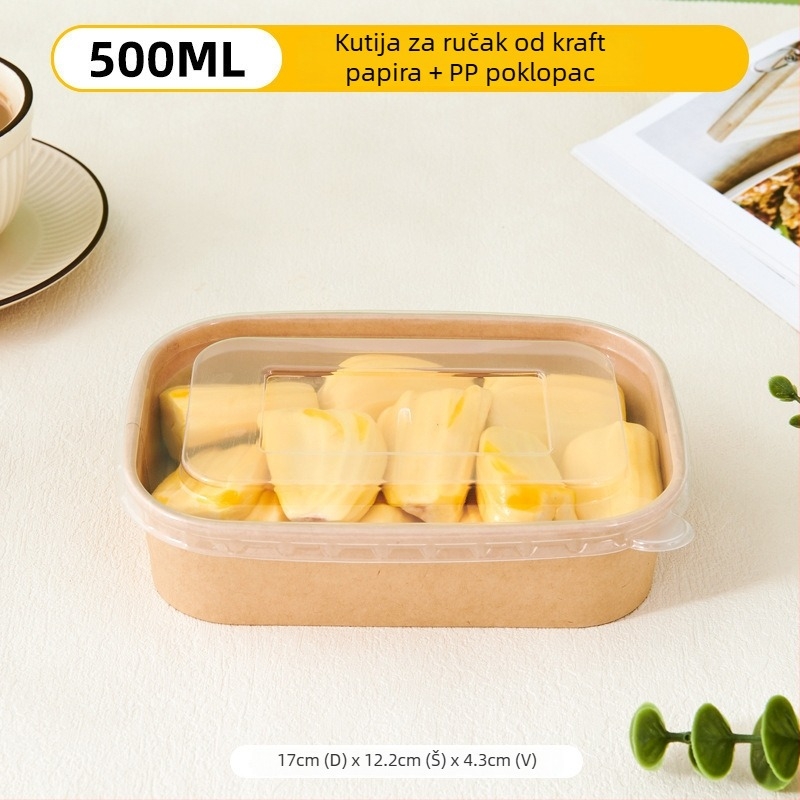 Jednokratna kutija za obrok od kraft papira za piknik i kampiranje, kutija za sushi