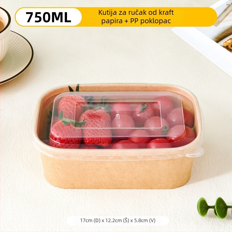 Jednokratna kutija za obrok od kraft papira za piknik i kampiranje, kutija za sushi