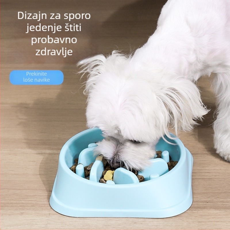 Posuda za polagano hranjenje pasa s protuzagušenjem, šarolita i praktična posuda za hranjenje