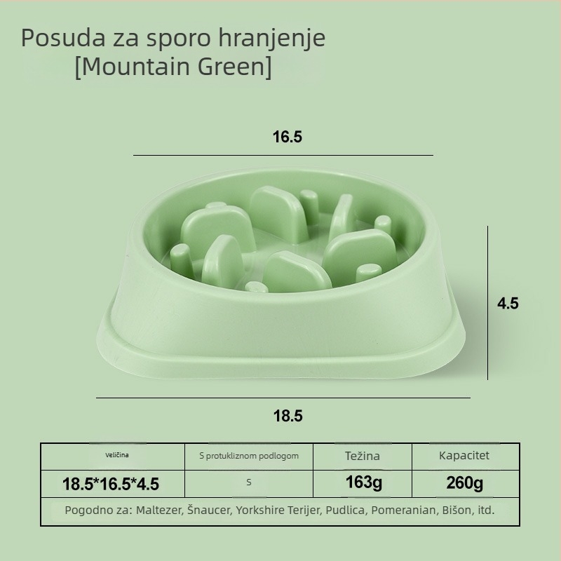 Posuda za polagano hranjenje pasa s protuzagušenjem, šarolita i praktična posuda za hranjenje