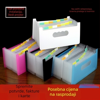 A6 mini harmonika organizator za dokumente, višenamjenski dosje, kompaktna torbica za račune i uredski materijal