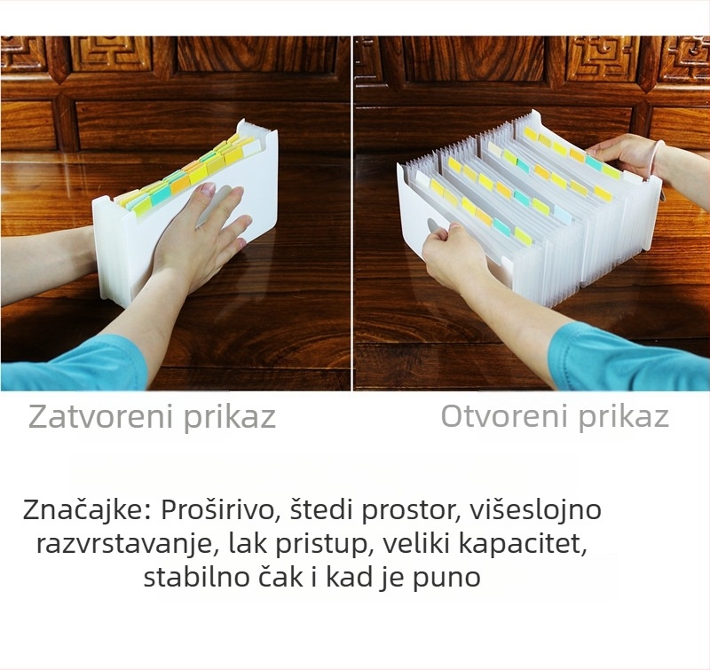 A6 mini harmonika organizator za dokumente, višenamjenski dosje, kompaktna torbica za račune i uredski materijal