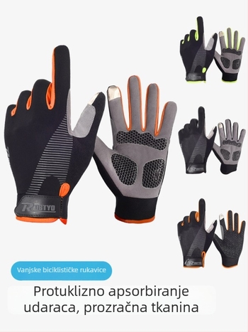 Vanjske rukavice za biciklizam, unisex, proljeće-jesen, za planinske i cestovne bicikle, pune prste, s dodirnim zaslonom