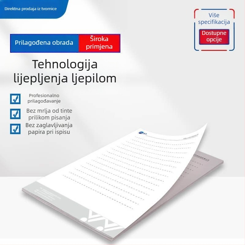 Prilagođeni hlavni papir s logom, korporativni uredski materijal, format A4/A5, radni papir, službeni dokumenti, etikete za brošure, bilješke