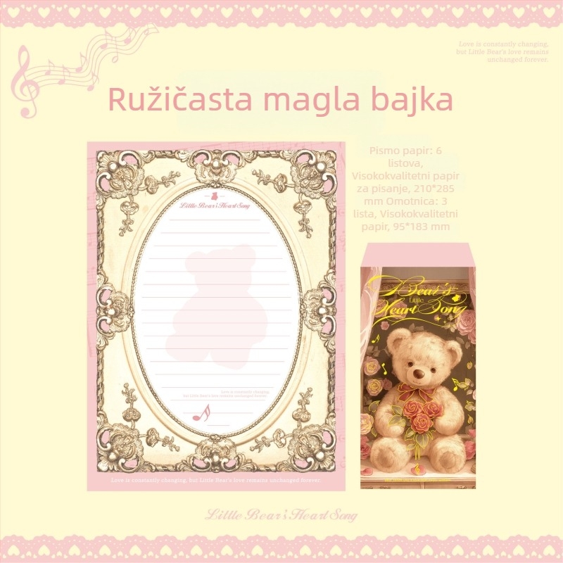 Mr. Paper set za pisanje i kuverte sa slatkom ilustracijom malog medvjedića – za učenike