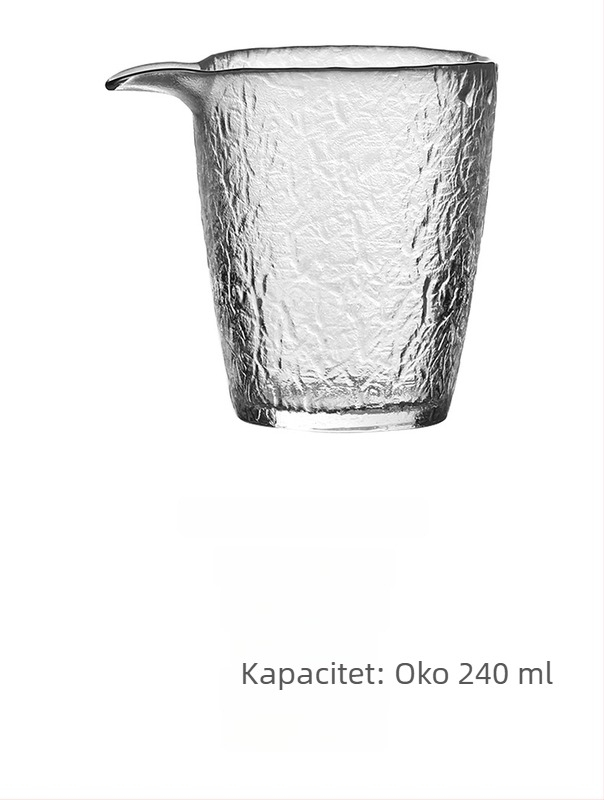 Gongfu čajni set od stakla za kućnu upotrebu — čajnik, šalice, čašica za ravnomjernu distribuciju, zdjela s poklopcem u uzorku kore