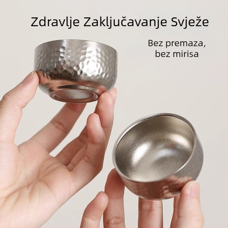 Čaša za čaj od čistog titana za osobnu upotrebu, dvostruki sloj zaštite od opeklina