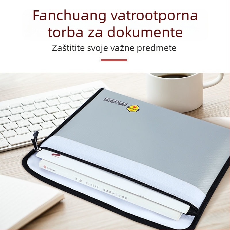 Vatrootporna torba za dokumente za kućnu i uredsku upotrebu, otporna na vatru, vodootporna i otporna na vlagu, debela i otporna na visoke temperature