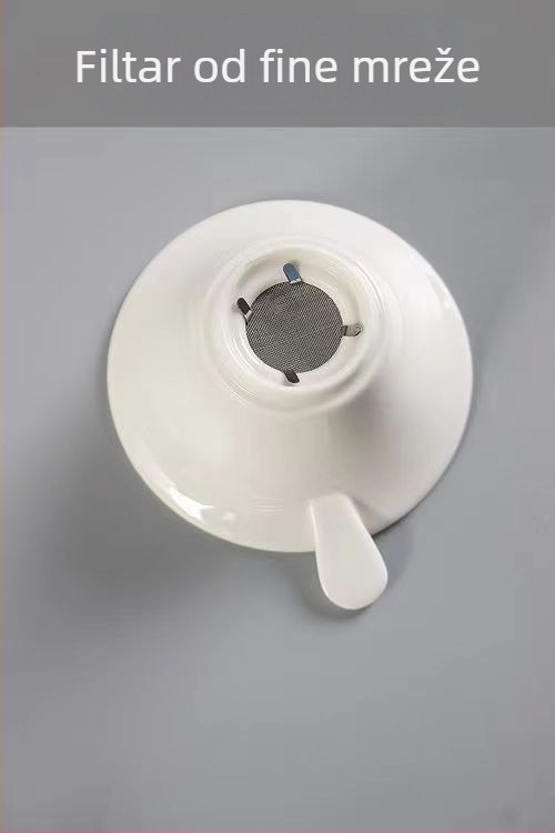 Set čajnog filtera od bijelog porcelana Dehua sa filtrom od nehrđajućeg čelika i donjim postoljem, Kung Fu komplet za kućnu upotrebu