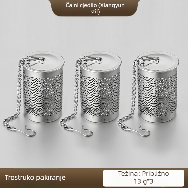 Filter za čaj od 304 nehrđajućeg čelika, čajna posuda, filtr za listove čaja i odvojivač vode