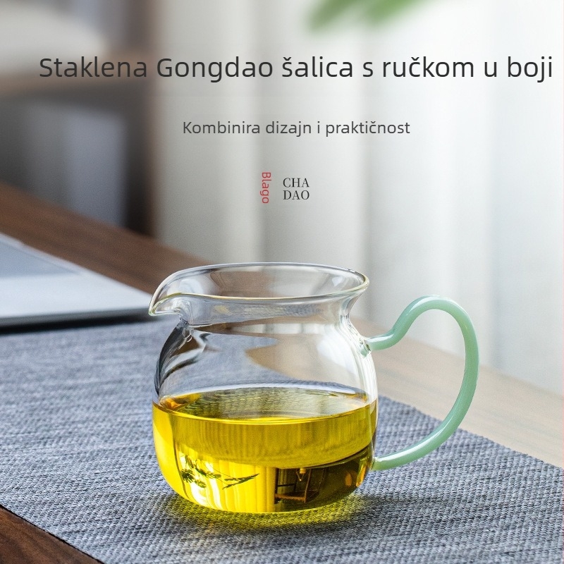 Dijeljac za čaj od borosilikatnog stakla, Gongfu set za čaj s debelim otpornošću na toplinu šalicama