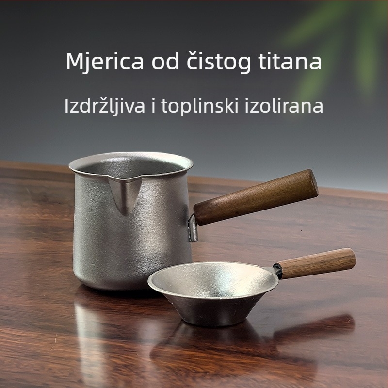 Set za čaj od čistog titana, prenosiv i izoliran, za poslovnu ured i pripremu čaja na otvorenom, visokokvalitetna šalica za ravnomjerno izlijevanje, novi kineski stil