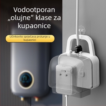 Petopolna vodootporna utičnica za kupaonicu s zaštitom od curenja, zidna montaža, za pametni WC i bojler