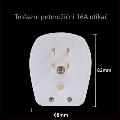 Tip 86 zidna utičnica napajanje 440V, trofazna s pet polova, industrijska utičnica 16A/25A, klima uređaj 380V s pet vodiča