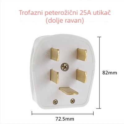 Tip 86 zidna utičnica napajanje 440V, trofazna s pet polova, industrijska utičnica 16A/25A, klima uređaj 380V s pet vodiča