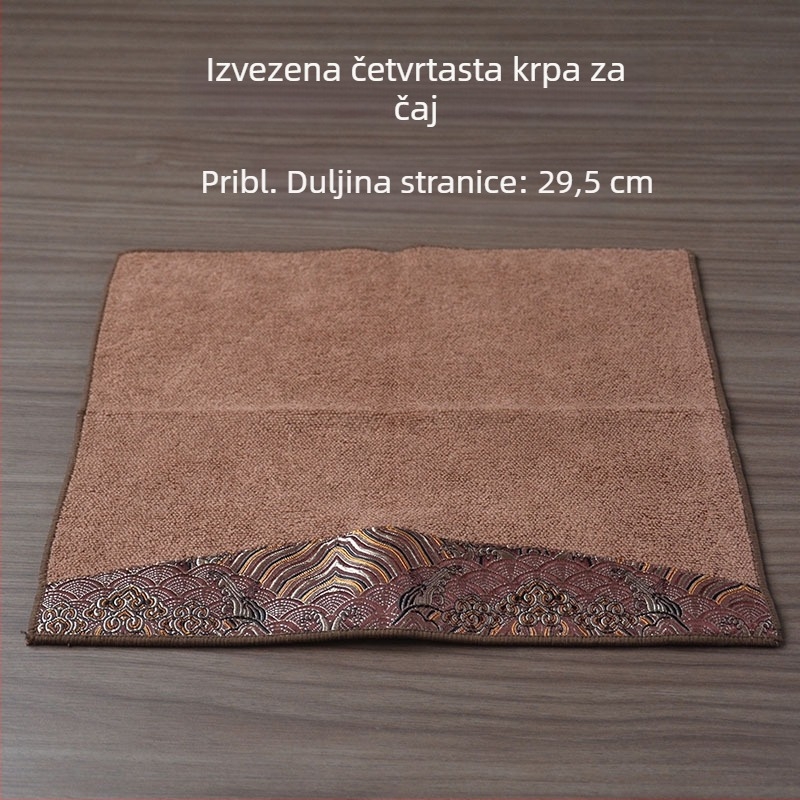 Četvrtasta krpa za čaj u kineskom stilu s oblakom brokatom, debela, velika veličina, upijajući materijal za ceremoniju čaja i čajni stol