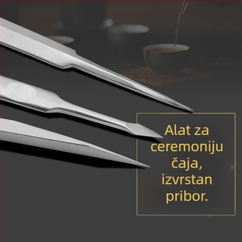 Set alata za čaj od nehrđajućeg čelika: čajna igla, čajni nož, otvarač za Pu'er čaj u obliku pločice, čajni konus, čajna cigla, alat za dijeljenje čaja