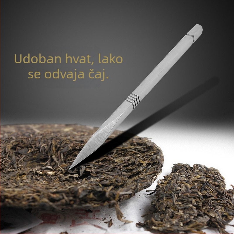 Set alata za čaj od nehrđajućeg čelika: čajna igla, čajni nož, otvarač za Pu'er čaj u obliku pločice, čajni konus, čajna cigla, alat za dijeljenje čaja