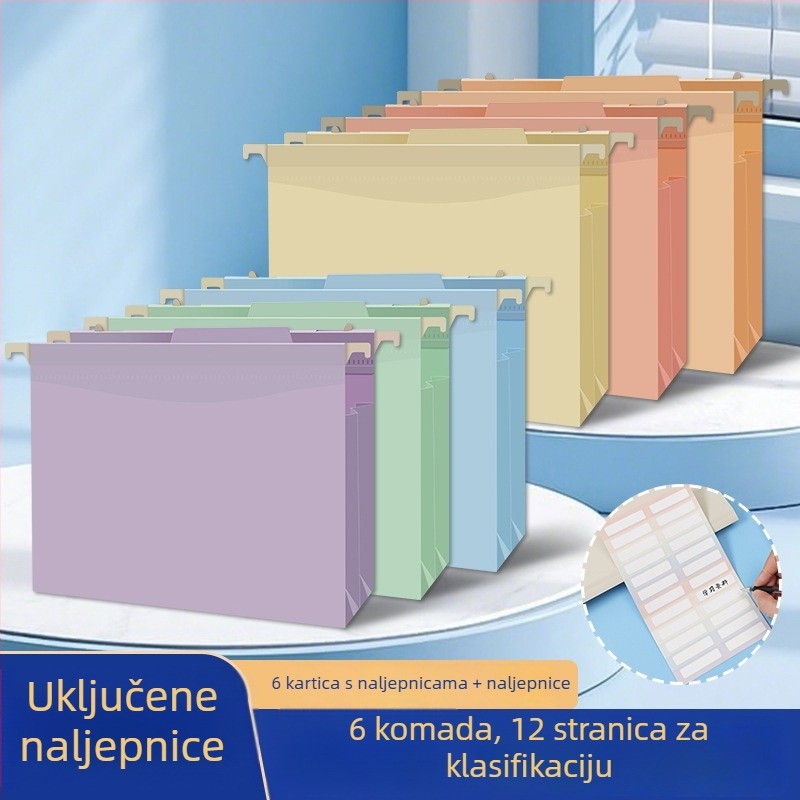 Morandi boje A4 viseći klip za datoteke, klip brzog otpuštanja, klip za sortiranje datoteka, kutija za pohranu šalova