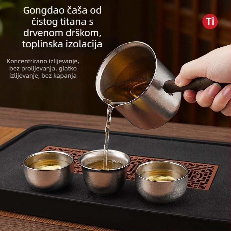 Set čajnika od čistog titana za Kung-Fu čaj, za dom i kampiranje, premium luksuzni dar