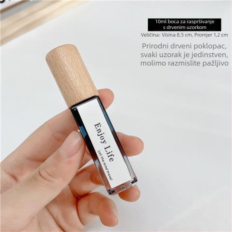 10 ml prenosna vintage staklena bočica za parfem s drvenim poklopcem i raspršivačem