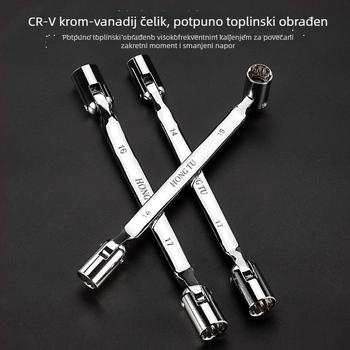 Hongtu dvoglavi nastavni ključ s rotirajućom glavom u obliku cvijeta, pomična okretna glava, 8–22 mm