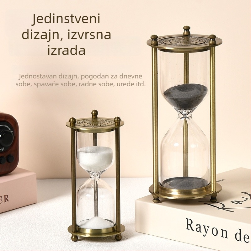 Kyushu metalni pješčani sat, stolna dekoracija od cinkove legure, dizajn 1917 kruna