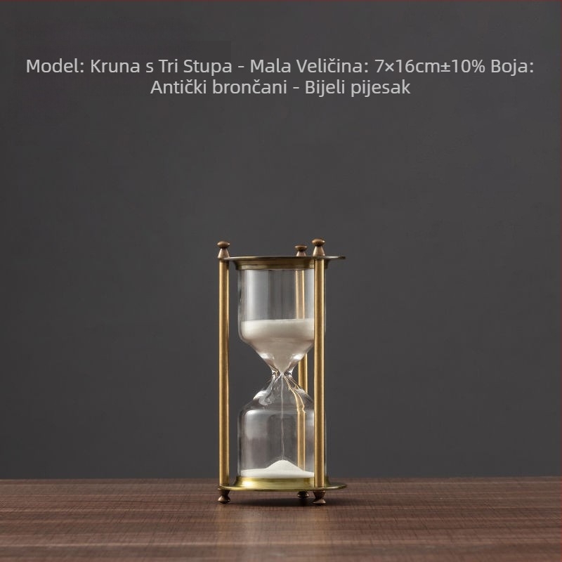 Kyushu metalni pješčani sat, stolna dekoracija od cinkove legure, dizajn 1917 kruna