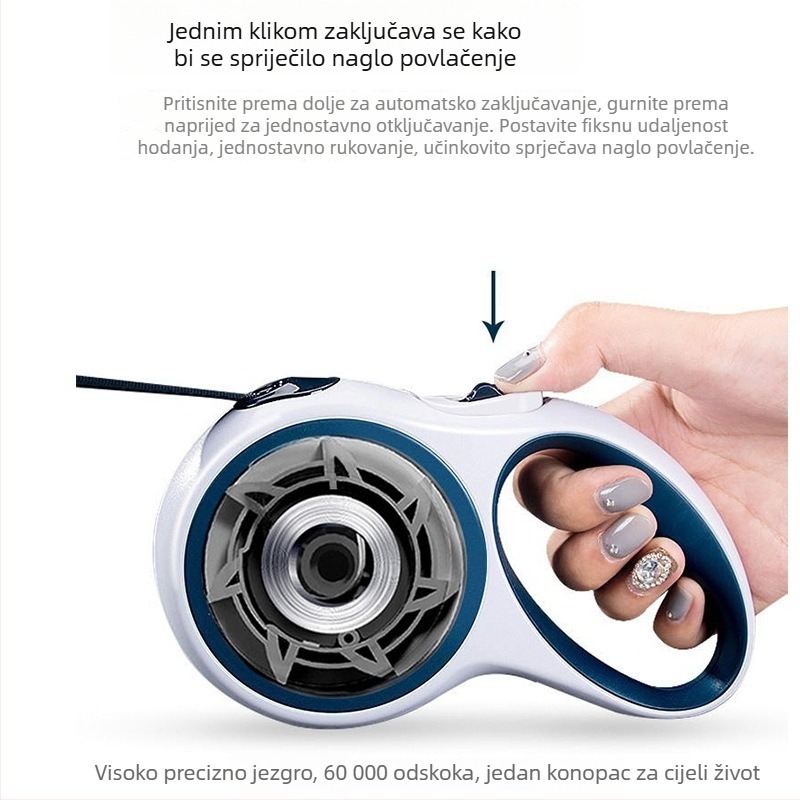Automatska uzica za pse za male i srednje pse – automatsko uvlacenje, podesiva uzica, pogodna za Pomeranac, Corgi i slične pasmine