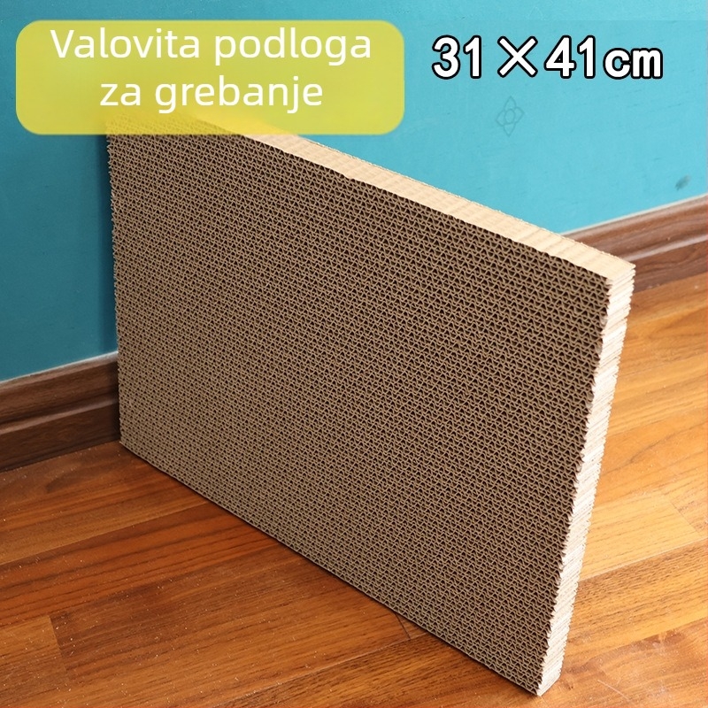 Velika jednokratna kutija za mačji pijesak, sklopiva od valovitog kartona, poluzatvoren dizajn, zaštita od prskanja
