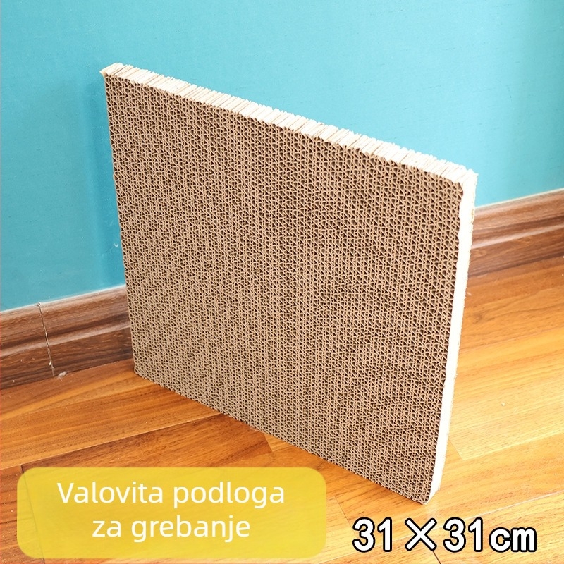 Velika jednokratna kutija za mačji pijesak, sklopiva od valovitog kartona, poluzatvoren dizajn, zaštita od prskanja