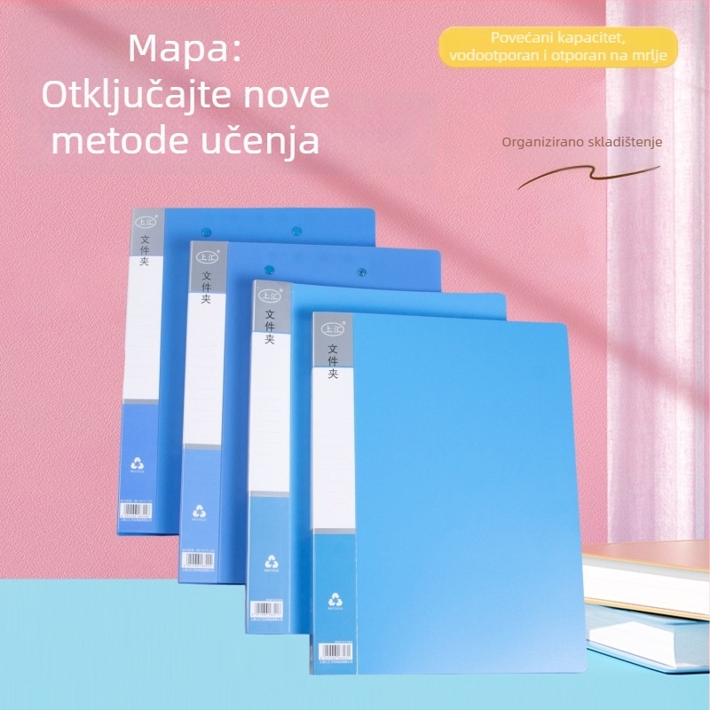 Elegantni A4 PP dokument folder s čvrstim zakvačivanjem, za učenike i nastavnike, organiziranje testova i dokumenata