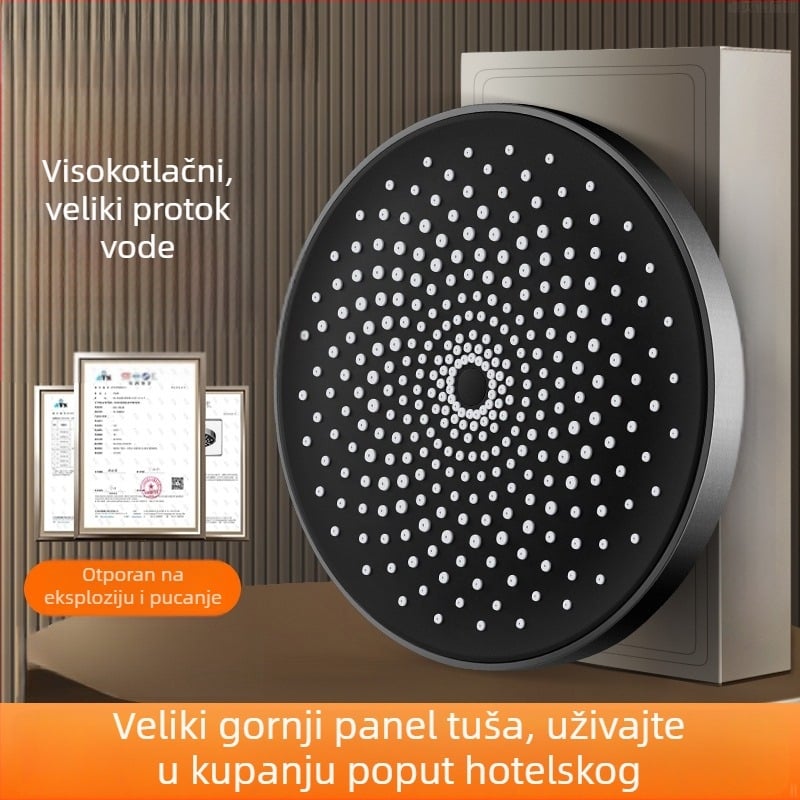 Tuš glava visokog pritiska s jednim panelom, ultra velikim otvorima i snažnim protokom vode