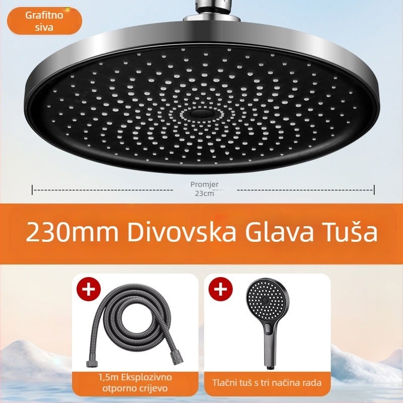 Tuš glava visokog pritiska s jednim panelom, ultra velikim otvorima i snažnim protokom vode