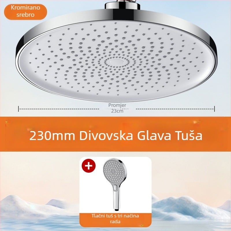 Tuš glava visokog pritiska s jednim panelom, ultra velikim otvorima i snažnim protokom vode