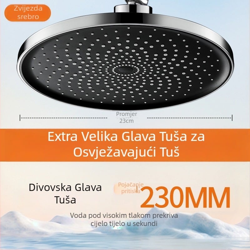 Tuš glava visokog pritiska s jednim panelom, ultra velikim otvorima i snažnim protokom vode