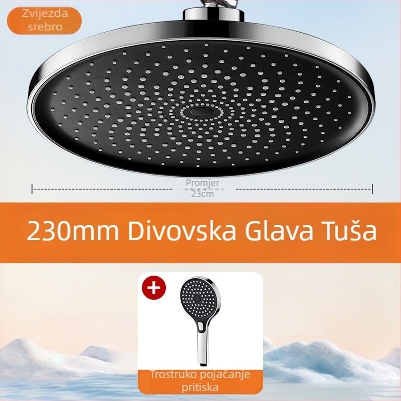 Tuš glava visokog pritiska s jednim panelom, ultra velikim otvorima i snažnim protokom vode