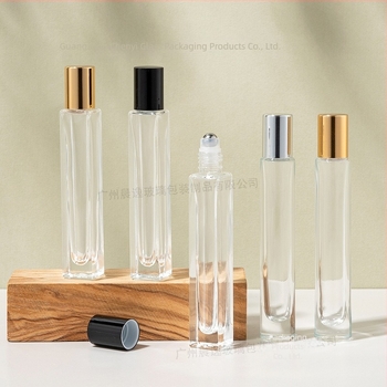 10 ml kvadratna cilindrična prozirna staklena roller boca s debelim dnom – bočica za parfem, kozmetiku i esencijalno ulje.