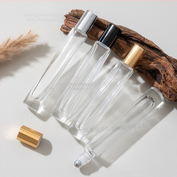 10 ml kvadratna cilindrična prozirna staklena roller boca s debelim dnom – bočica za parfem, kozmetiku i esencijalno ulje.