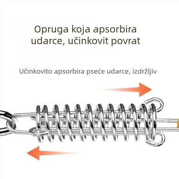 Elastični kratki kaiš za pse s apsorpcijom udara, za srednje i velike pse, teleskopski i s udobnom ručkom